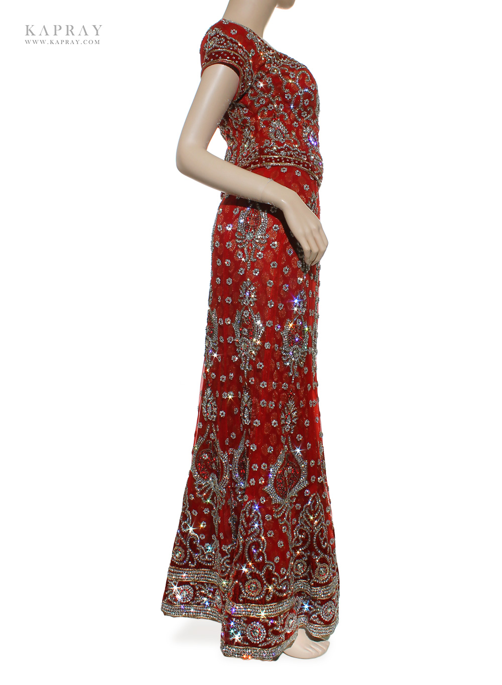 simple red lengha