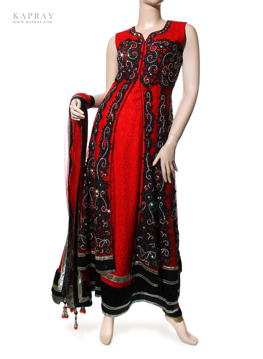 red and black party frocks