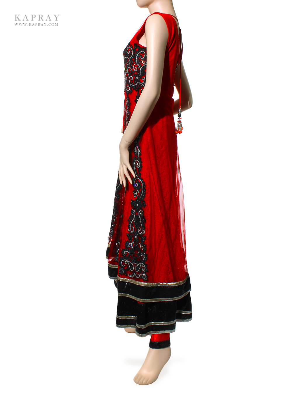 party wear gown in red colour